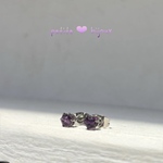 パープルフローライト 4mm ラウンドカット サージカルステンレス製 ピアス