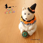 しろくま貯金箱用 🎃 ハロウィン🎃　　　付け襟フリル　col. orange