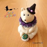 しろくま貯金箱用 🎃 ハロウィン🎃　　　付け襟フリル　col. purple