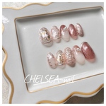 マグネット×お花ミラーニュアンスネイル(ブラウンゴールド)