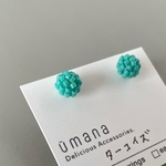 ターコイズ*【タイニービーズボール】ピアス/イヤリング