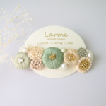 【受注制作/サイズ・色オーダー可】marumaru 刺繍バレッタ　（刺繍アクセサリー/ビーズ刺繍/お花/バレッタ/お出かけ）