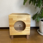 脚付きキャットハウス　天然木