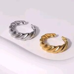 《ステンレス》gold ツイストオープンリング【R-1260】