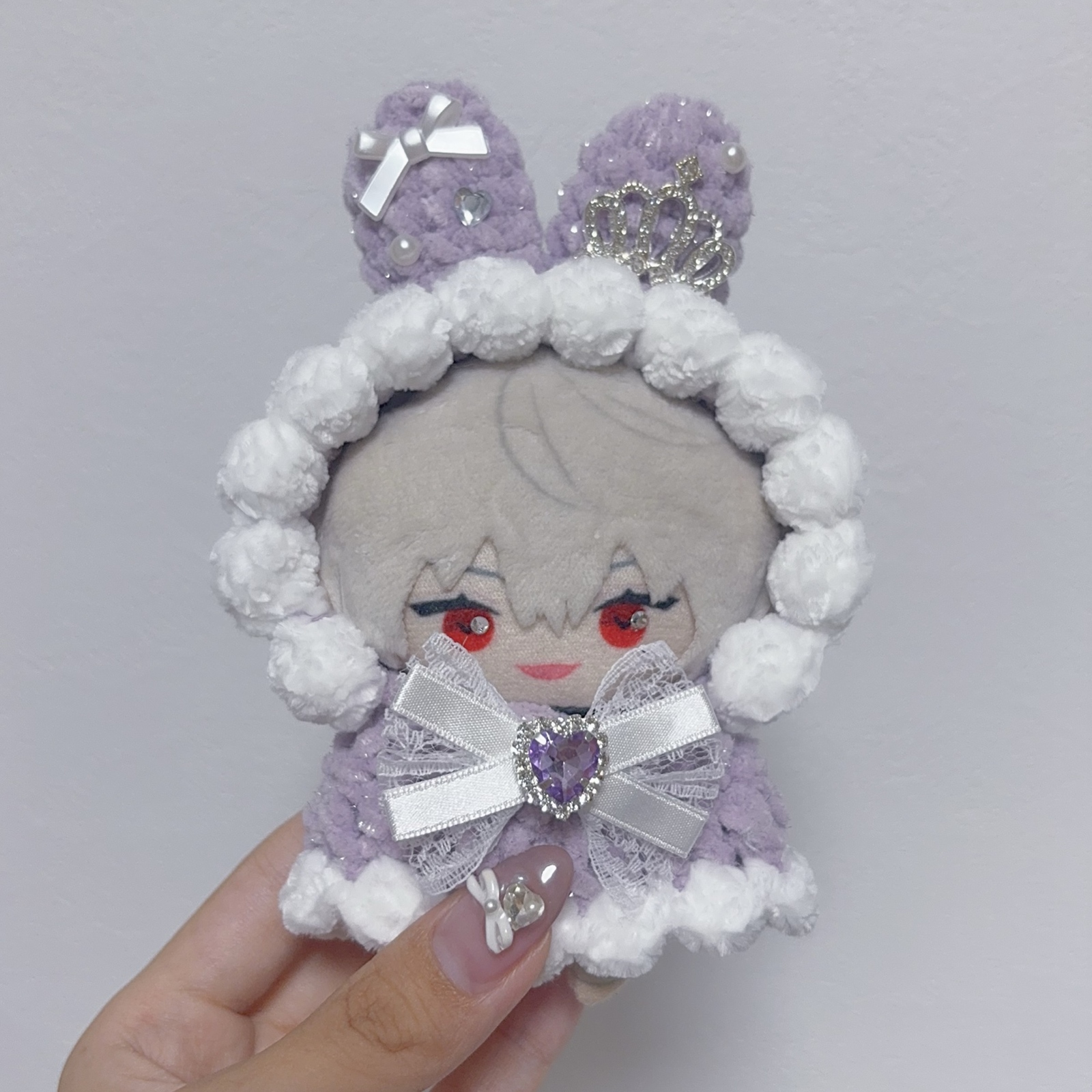 ツナ缶様　ぬい服　ハンドメイド　メイド　10cm ピンク　猫耳　猫　ホワイト ツナ缶様 ぬい服 ハンドメイド メイド 10cm ピンク 猫耳 猫