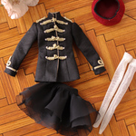 いちりんドールドレス/ミリタリドレス/ユサールセット/黒