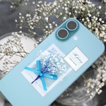 『かわいい♡を持ち歩く』スマホブーケ✧インナーシート✧クリスタルブルー✧かすみ草✧スマホケース　クリアケース