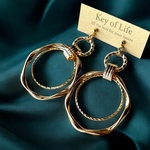 Key of Life▶︎ダブルフープ 大ぶり サージカルステンレス ピアス/イヤリング 大人 スタイリッシュ★ゴールド