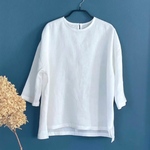 やわらかリネンの布帛(ふはく)Tシャツ