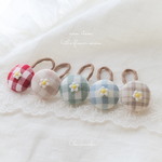 まぁるいキッズヘアゴム＊ちいさなお花＊　キッズ　ベビー　こども　子供　髪飾り　ヘアアクセサリー　ナチュラル　