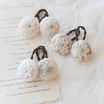 まぁるいキッズヘアゴム＊きらきらお花＊　キッズ　ベビー　こども　子供　髪飾り　ヘアアクセサリー　ナチュラル　