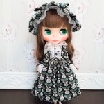 1/6ドール用-ボンネット白薔薇
