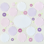 クラフトパンチの可愛いお花とメッセージカード(5.7cm)のセット〜ピンク　色紙　寄せ書き