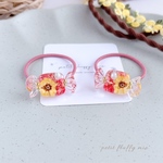 【724】flower candy..ヘアゴム　ひまわり　レッド　花　レジン　赤