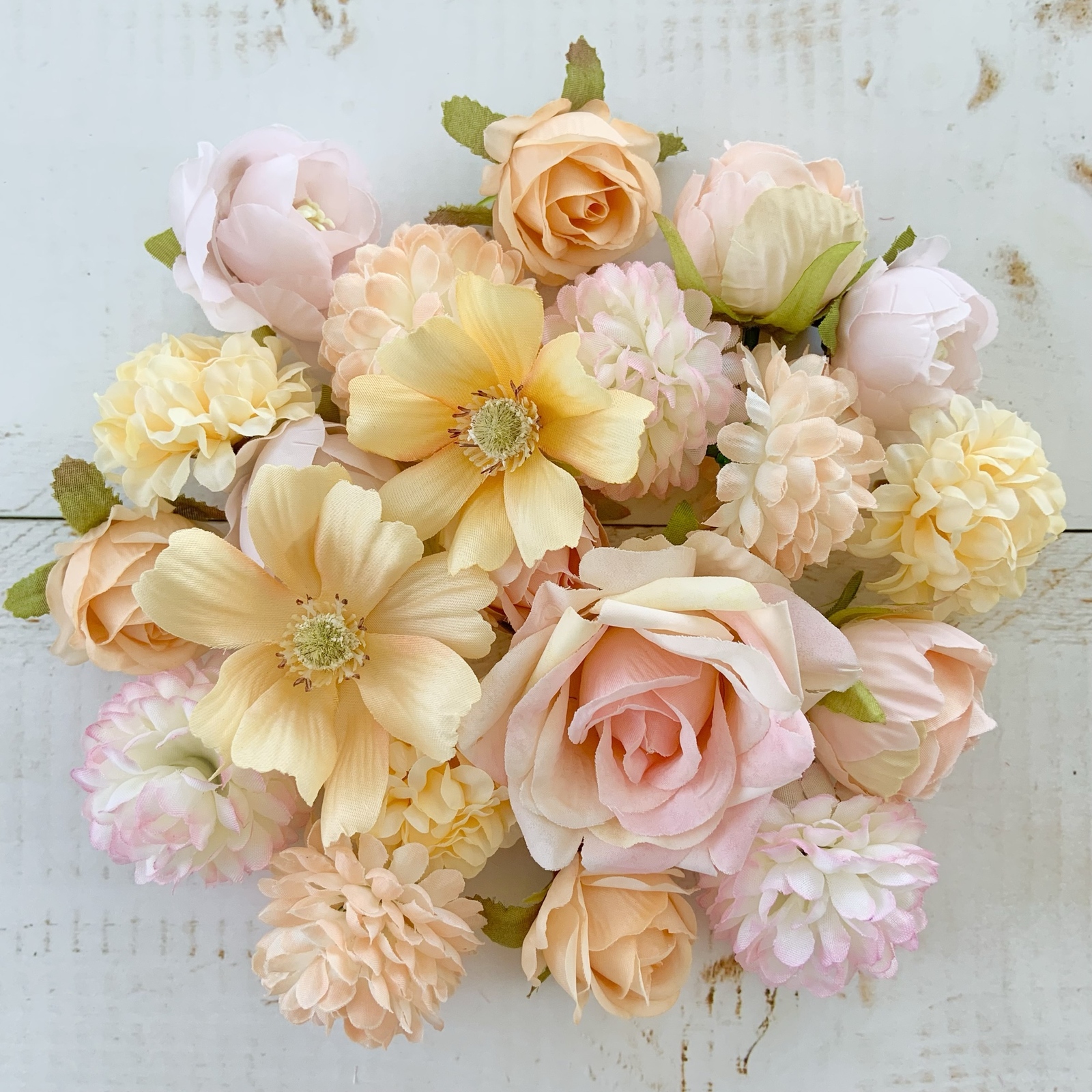 アーティフィシャルフラワー まとめ売り ピンク オレンジ 約60本 造花 花材 再販×3】ピンクオレンジ♡ᵕ̈花材詰め合わせ 花材・造花・アーティ 花束・アレンジメント