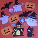 ハロウィンの壁面飾り