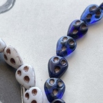 【6コセット】JIRI＊IVANA#czech beads#チェコビーズ　nuts11✖️8㍉　cobalt blue/copper