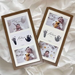 かけがえのない 今 を記念に残すフォトフレーム 手形足型 記念 フォトフレーム ニューボーン お宮参り 100日祝い 誕生日 ハーフバースデー お祝い プレゼント 敬老の日 名前入り 写真入り 