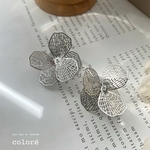【2個】Rh plated透かしフラワーパーツ
