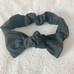 やわらかダブルガーゼの黒刺繍ヘアバンド