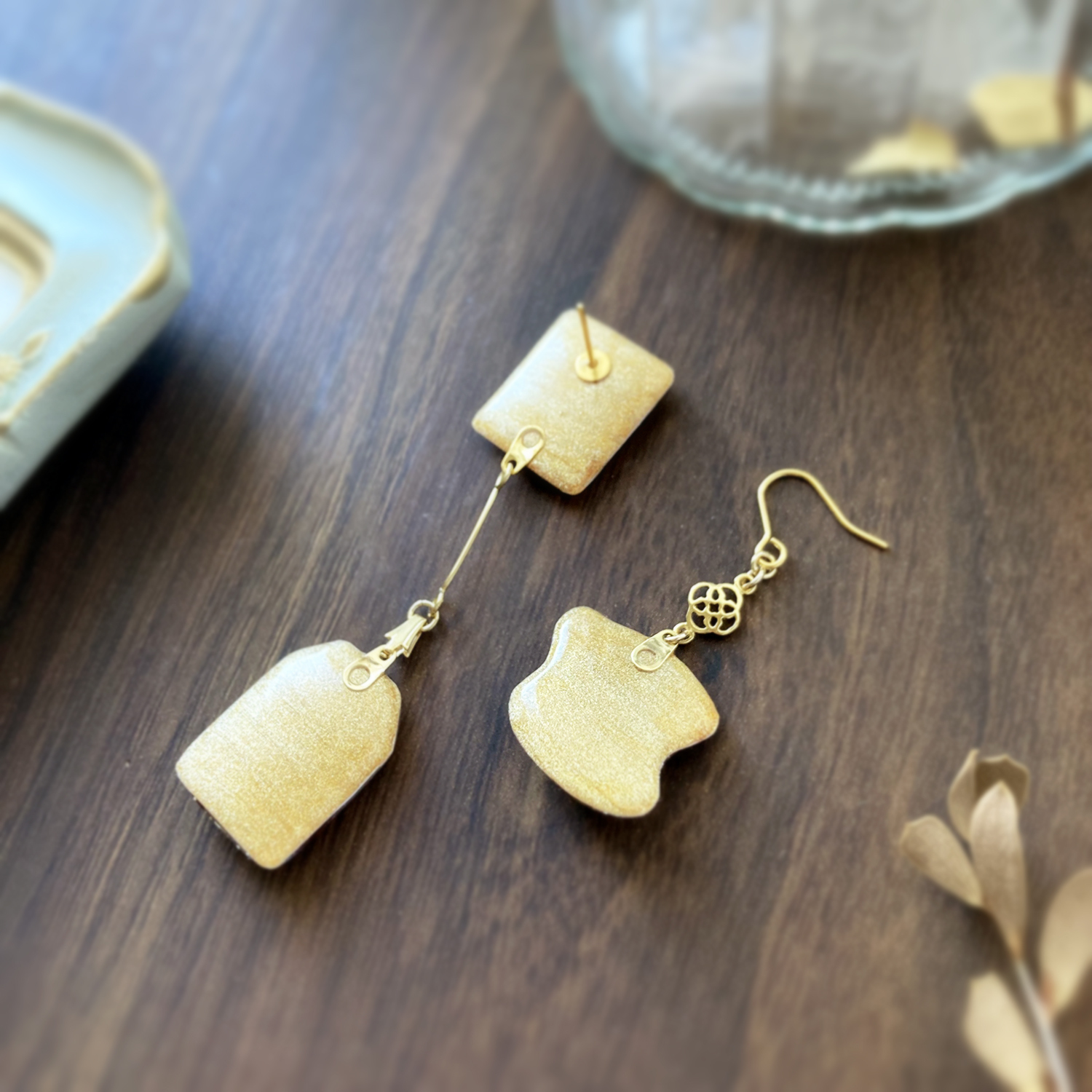 Teabag earring -yellow-｜ティーバッグイヤリング・ピアス〔紅茶 