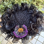 カフェマット🎃BLACK Halloween🎃直径50㎝（フリル含）