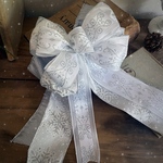 クリスマス　クリスマスリボン　ツリートップリボン　ツリートップ　クリスマスツリー　リース　スワッグ　ラッピング　ホワイトクリスマス