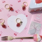 strawberry♡淡水パール花柄チャーム付きリング⟡.*ゴールド