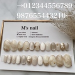 【完成品】翌日発送/全サイズ入り/グレージュマグネットのニュアンスネイルチップ