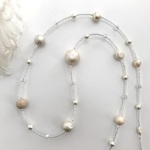 バロックパールの 大ぶり ロングネックレス　ホワイト 白 フォーマル 結婚式 入学式 卒業式 入園 卒園
