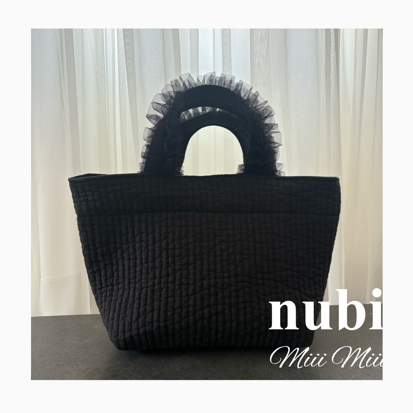 nubi ヌビバッグ パール付き ヌビ トートバッグ イブル ブラック