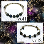 ［再販9］ブラックラブラドライトを花束にして💐　シングル　ワイヤー　ブレスレット　#ラブラドライト 　#ラブラドレッセンス　#minne_new