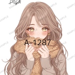 A-1287 女の子 ステッカー sticker 素材 コラージュ collage シール achashop