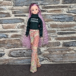  ✢ a paisley-print pants 2️⃣ ✢ フレアパンツ ペイズリー  ピンクベージュ   ジェニー　27センチドール　ジェニーアウトフィット オビツ27