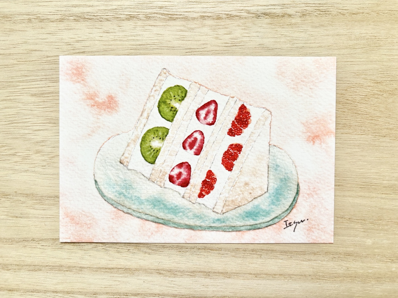 🍉透明水彩画 夏ポストカー4枚セット イラスト ポストカード