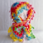 週末price❣️一点もの ボリューミー！カラフルグラニースクエアマフラーREDver.