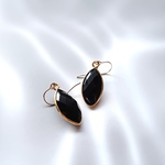 14KGF/ BLACK ONYX MARQUISE EARRINGS