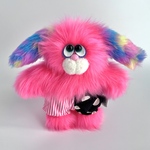 mofu-lulu  いぬ (Guava) グアバ　モフモフでポップな犬のぬいぐるみ　ぬいコレ　25㎝　カラフル　ビタミンカラー　レトロ　自立