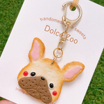 フレンチブルドッグ キーホルダー　／　フェイクスイーツ　樹脂粘土　食品サンプル
