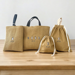 仲良しペンギン 通園通学セット  ヌビ レッスンバッグ 上履き入れ 名入れ コットンリネン  入園入学