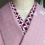 再販 ＊2枚セット＊洗える木綿半衿   七宝柄（紺.紫）