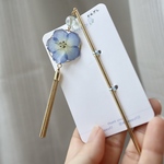 ネモフィラのかんざし 本物のネモフィラのアクセサリー 2025（ドライフラワー 花 青 着物 浴衣）