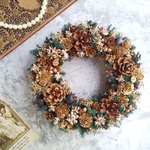 Pleine lune＜noix d'arbres＞＊クリスマス＊満月＊秋＊冬＊北欧＊フラワーリース＊木の実＊秋リース＊プリザーブドフラワー＊お花＊ギフト＊結婚祝い＊新築祝い＊クリスマスリース