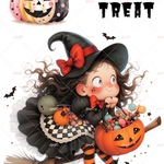 オリジナルステッカー　ハロウィンステッカー　コラージュ素材　ハロウィンテーマ　6枚セット
