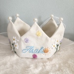【オーダー品】ベビークラウン　お花　バースデークラウン　ファーストバースデー　ハーフバースデー　誕生日　王冠　ヘッドアクセサリー　パーティーハット　バースデーハット