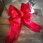 クリスマス　クリスマスリボン　ツリートップ　クリスマスツリー　リース　スワッグ　ラッピング　オーナメント　リボン　ツリートップリボン