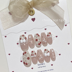 さくらんぼネイル l チェリーネイル l cherry nail l ピンクネイル l リボンネイル l ハートネイル l ガーリーネイル l ワンホンネイル