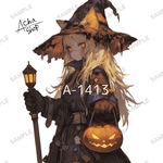 A-1413 ハロウィン ステッカー sticker 素材 コラージュ collage シール achashop