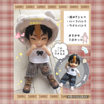 ねんどろいどどーる　服　おまかせ３点セット　（短めTシャツ＋ハーフパンツ＋ワイドパンツ（右ポケット）　no.50