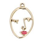【6個】口紅ピンク ファニーフェイスチャーム 顔 パーツ LIP 